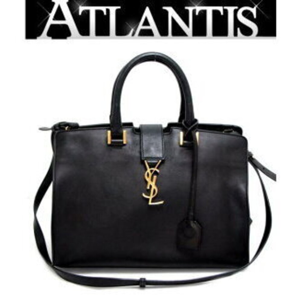 SAINT LAURENT PARIS Cabas bag leather black